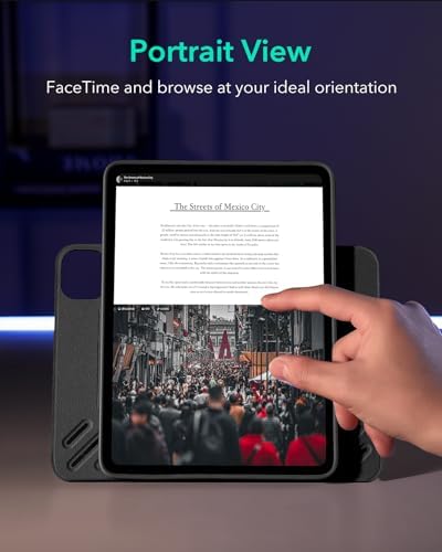 ESR for iPad Pro 11 Inch Case (M4) 2024 5th Gen, Rotating Case with Removable Magnetic Cover, Adjustable Portrait/Landscape Stand with Raised Screen View, 9 Standing Angles, Shift Series, Black - Image 6