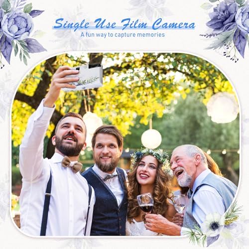 Kanayu 10 Pack Disposable Camera for Wedding Floral 35mm Single Use Film Camera with Flash One Time Use Camera for Anniversary Concert Travel Camp Party Supply Gift Honeymoon(Blue Poppy) - Image 5