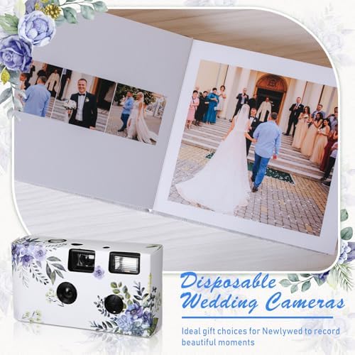 Kanayu 10 Pack Disposable Camera for Wedding Floral 35mm Single Use Film Camera with Flash One Time Use Camera for Anniversary Concert Travel Camp Party Supply Gift Honeymoon(Blue Poppy) - Image 6