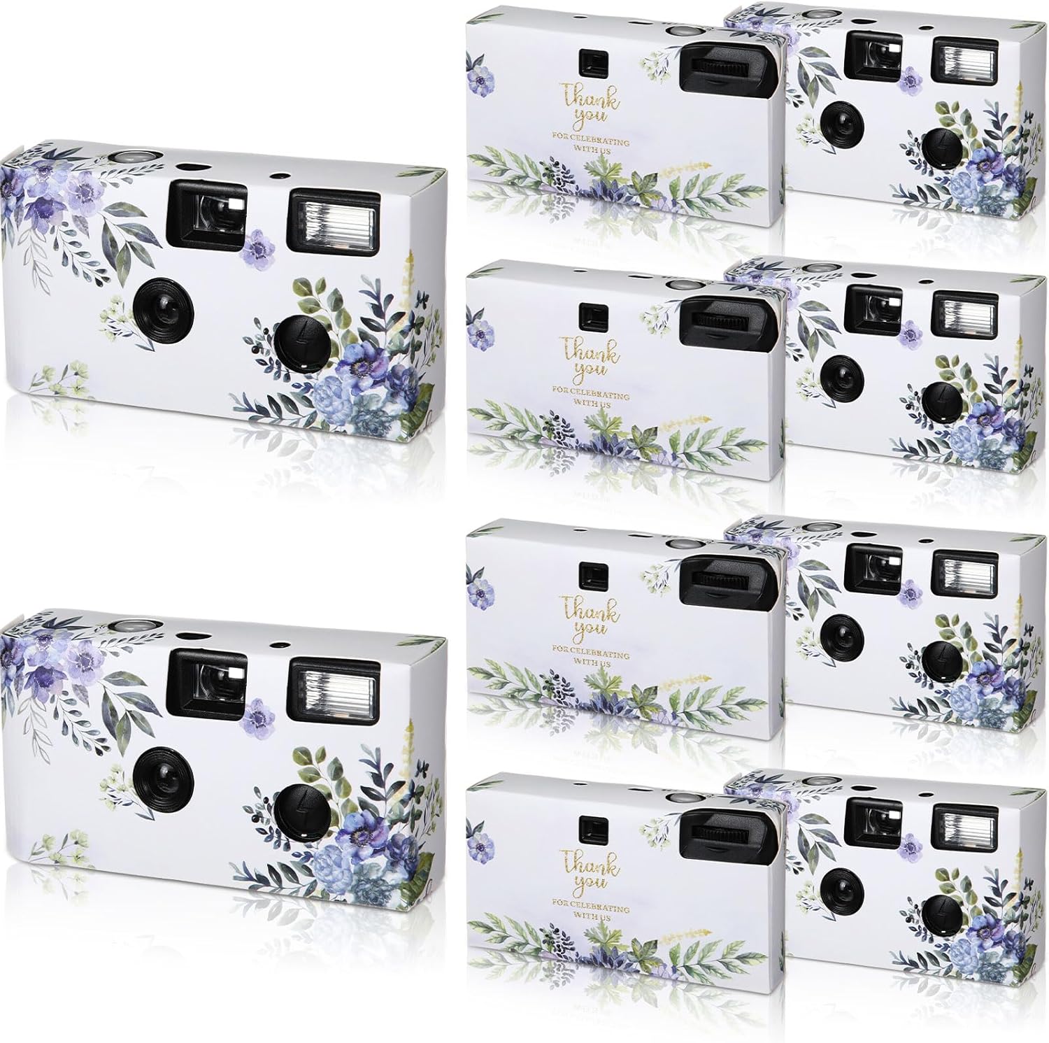 Kanayu 10 Pack Disposable Camera for Wedding Floral 35mm Single Use Film Camera with Flash One Time Use Camera for Anniversary Concert Travel Camp Party Supply Gift Honeymoon(Blue Poppy) - Image 9