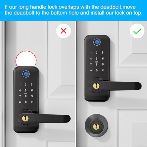 Keyless Entry Fingerprint Smart Door Lock with Handle,Digital Electronic Lock with Touchscreen Keypad,Electric Door Knob for Exterior Interior Entry/Bedroom Front Doors,Built-in WiFi - Image 5