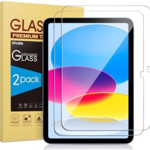 SPARIN Screen Protector for iPad 11th 10th Generation (iPad A16 11-inch 2025/10.9 inch 2022), 2 Pack Tempered Glass for iPad 11/10 Gen, Case Friendly, Anti-Scratch, Touch Sensitive